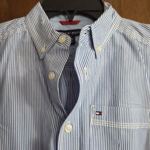 Tommy Hilfiger Boys Blue Striped Shirt